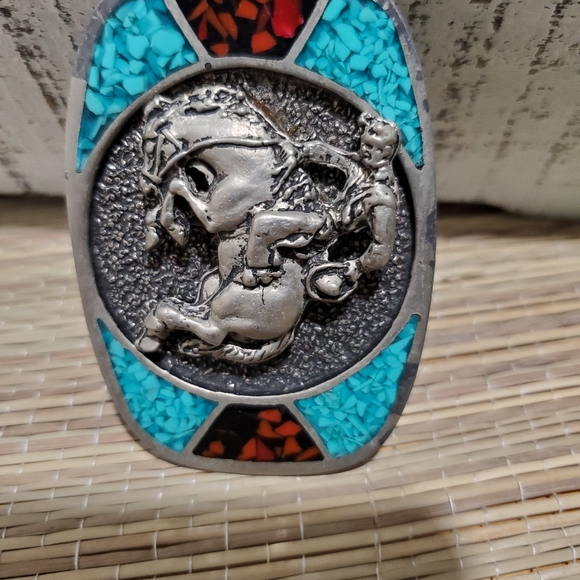 Turquoise Belt Buckle Horseback Riding Cowpoke